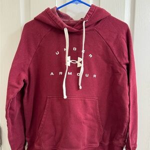 UA woman’s medium sweatshirt. Maroon/ speckled hood & sleeves